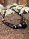 Black Onyx Beads Pendent Necklace- Twisted Beads Stones Handmade