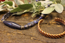  Bohemian Jewelry Lapiz Lazuli Blue Beaded Necklace Twisted Beads