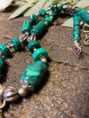 Classic Dark Green Jade Beads Necklace Vintage Retro Beads