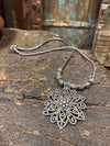 Recycled Lotus Pendant Handmade Holistic Necklaces, Yoga Jewelry
