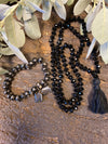 Saturn Black Crystal Mala With Pendant Handmade Mala With Bracelet