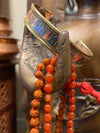 Prayer Beads Japamala Rudraksha Carnelian Yoga Mala with Copper Bracelet