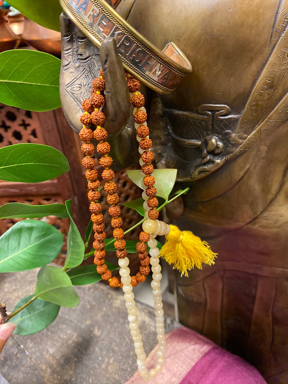 Yoga mala Yellow Jade Mala BeadsMindful Living Japamala Necklace