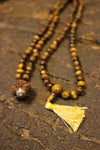 Courage Mala Beads Natural Tiger Eye Yoga Necklace