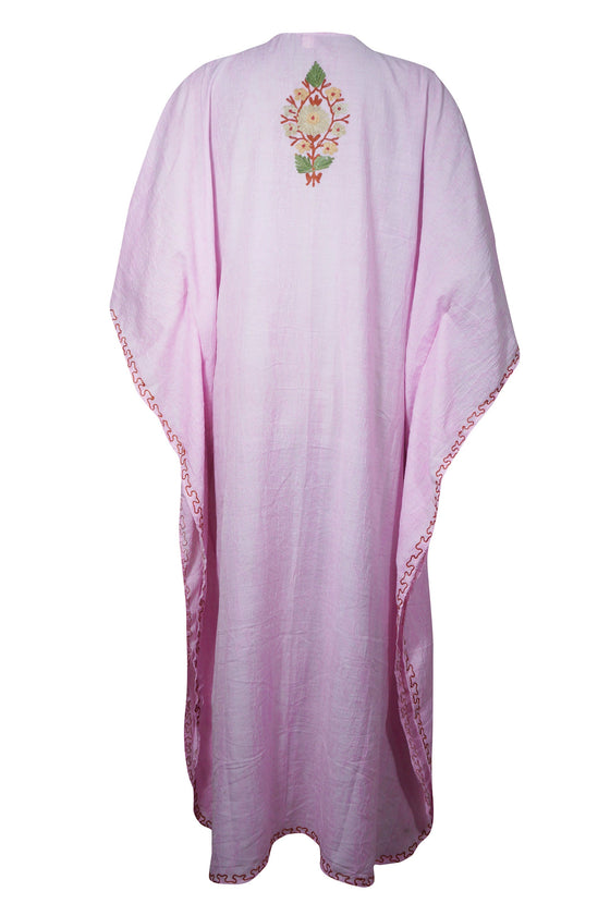 Kaftan Maxi Dress, Light Pink Sherbet Housedress, Caftan 3X