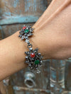 Multicolor Stone Oxidised Bangle Bracelet For womens