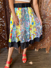 Skirt, Multicolor Skirt, Floral Printed Chiffon Comfy Flare M
