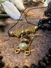 Saturn Black Crystal Mala With Pendant Handmade Mala, Natural