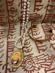  Japamala Ganesha Yoga Necklace Pearls Beads, Good Luck Meditation