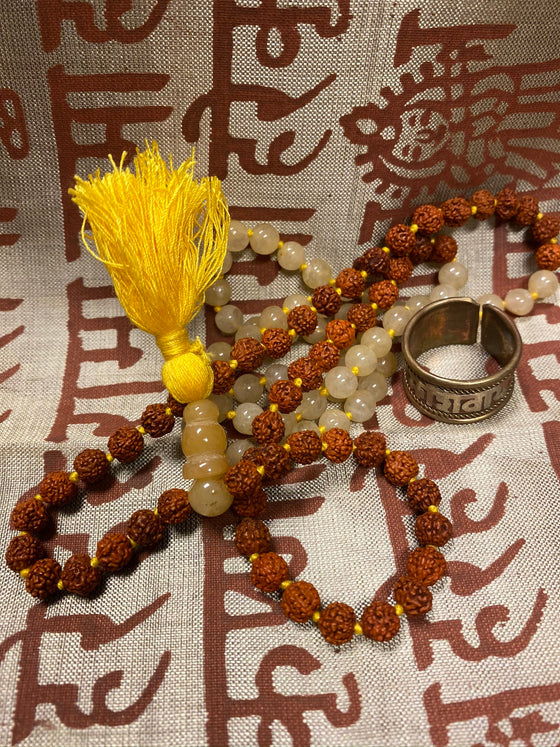 Solar Plexus Chakra Yellow Jade Mala Beads Mindful Living
