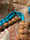 Yoga Mala Kundalini with Rudraksha Turquoise Chakra Mala with Bracelate