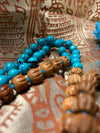Yoga Kundalini with Rudraksha Turquoise Chakra Mala beads with
