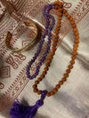 Amethyst Mala beads Rudraksha Japamala With Jai Mata Di Bracelet
