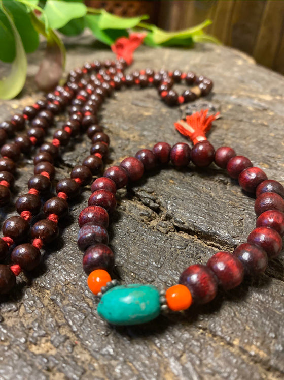 Natural Rosewood Durga Malabeads Japamala Meditation Prayer Yoga Mala