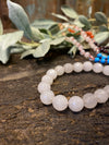 Chakra Healing REiki Malabeads, Moonstone Wrist Bracelet Diamond Cut