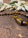 Bohemian Jewelry Tiger eye Beads Pendent Necklace Handcrafted Beads