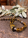 Bohemian Jewelry Tiger eye Beads Pendent Necklace Handcrafted Beads
