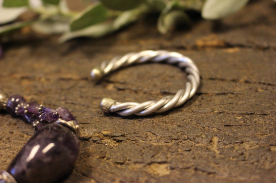 Purple Amethyst Beads Necklace Twisted Beads Stones Necklaces