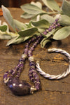 Purple Amethyst Beads Necklace Twisted Beads Stones Necklaces