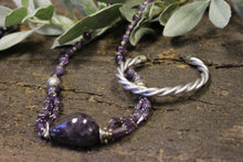  Purple Amethyst Beads Necklace Twisted Beads Stones Necklaces