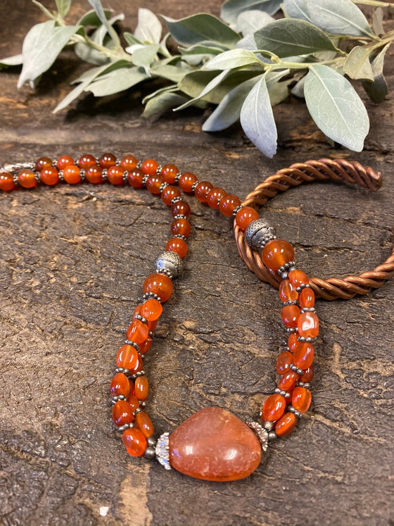 Holistic Carnelain Choker Necklace Grounding Earthing CARNELIAN Handmade Necklaces