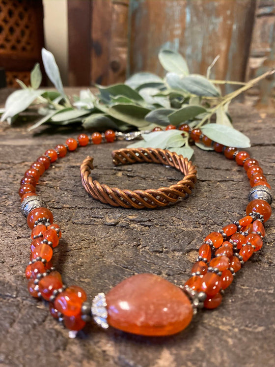 Holistic Carnelain Choker Necklace Grounding Earthing CARNELIAN Handmade Necklaces