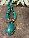 Classic Dark Green Jade Beads Necklace Vintage Retro Beads