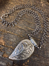 Oxidesed Necklace Pendant Silver Leave Style Handmade Necklaces Casual