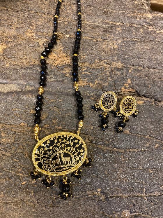 Womens Pendant Necklace Set Deer Traditional jewelry Party And