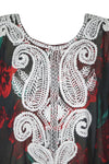 Caftan Maxi Dress, Caftan, BOHO GODDESS, Black Red 4XL