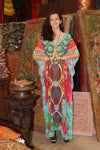 Caftan Maxi Dress, Pink Sherebet Floral Embroidered kaftan 4X