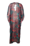 Kaftan Maxi Dress, Bohemian Bikini Cover Ups Embroidered L/4X