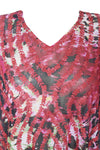 Kaftan for Women Maxi Dress Embellished Soft Kimono Caftan, Pink Black M-4X