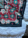 Indi Boho Floral Bedspread White Red Printed Cotton THrow