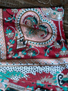 Indi Boho Floral Bedspread White Red Printed Cotton THrow
