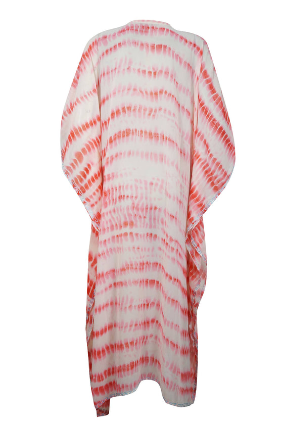 Kaftan Maxi Dress, Bohemian Kaftan, Resort Wear, Pink 4XL