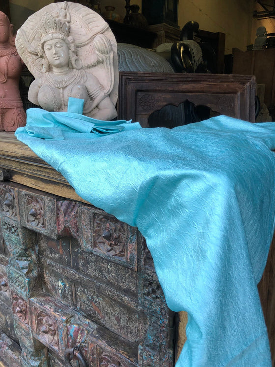 Turquoise Curtains Crushed Velvet Feel Drapes for Windows