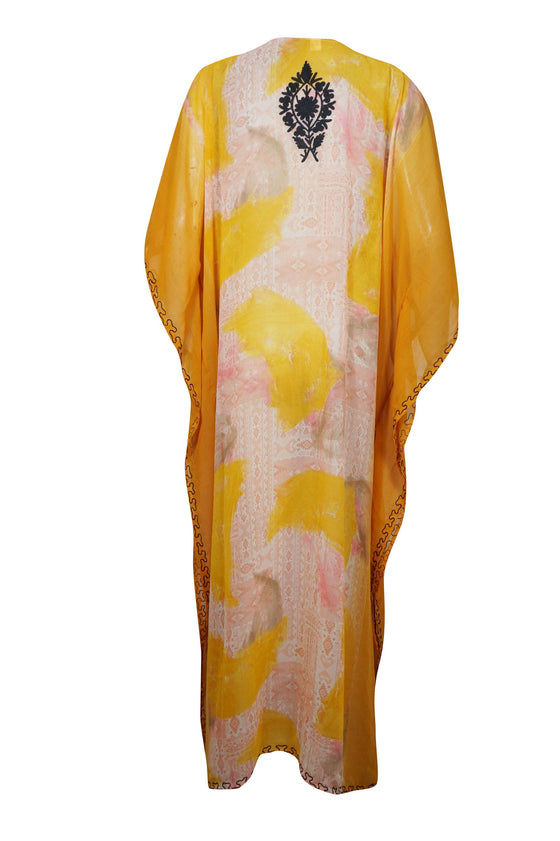 Caftan Maxi Dress, Lounger Caftan Dress, Orange Beige L/4XL