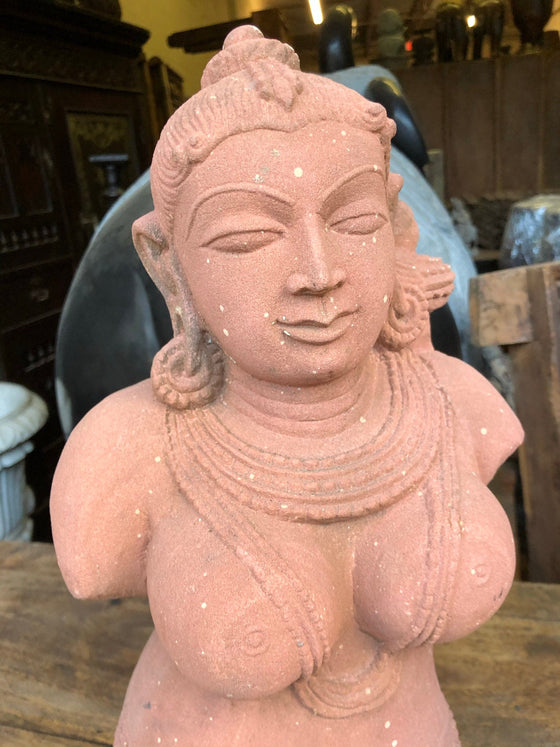 Apsara Garden Sculpture Handmade Vintage Bust for Outdoor & Patio Decor