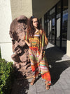 Kaftan Maxi Dresses Pink White Sheer Georgette Embroidered Beach Caftan L-4X