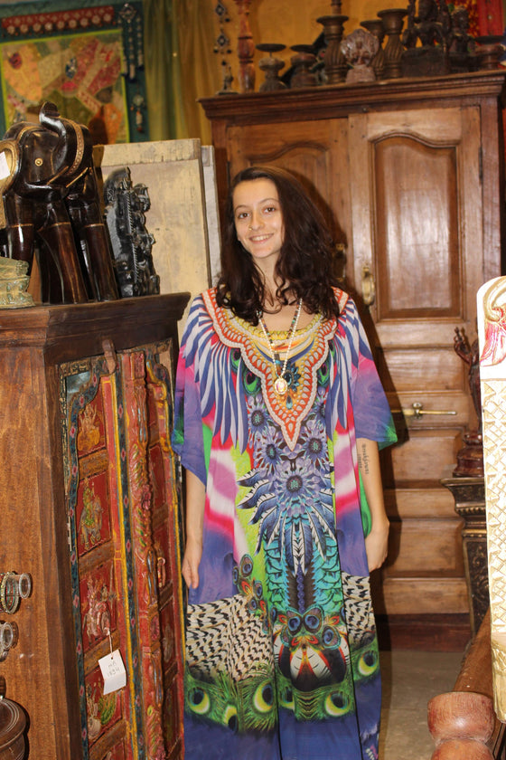 Caftan Maxi Dress Kaftan, Sheer Red Embroidered 4X