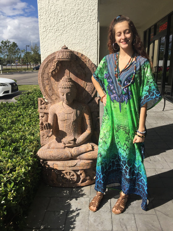 Kaftan Maxi Dress, Bohemian Kaftan, Resort Wear, Pink 4XL
