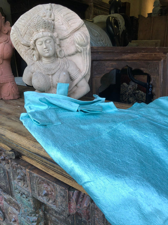 Pair of Turquoise Curtains Crushed Velvet Feel Drapes for Windows