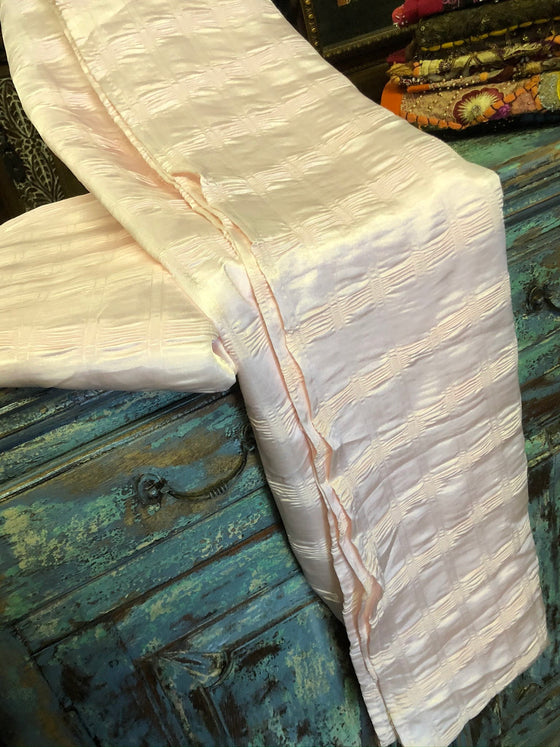 Crinkled Pink Boho Curtains Window Curtain Wall Panels, Pair, 108