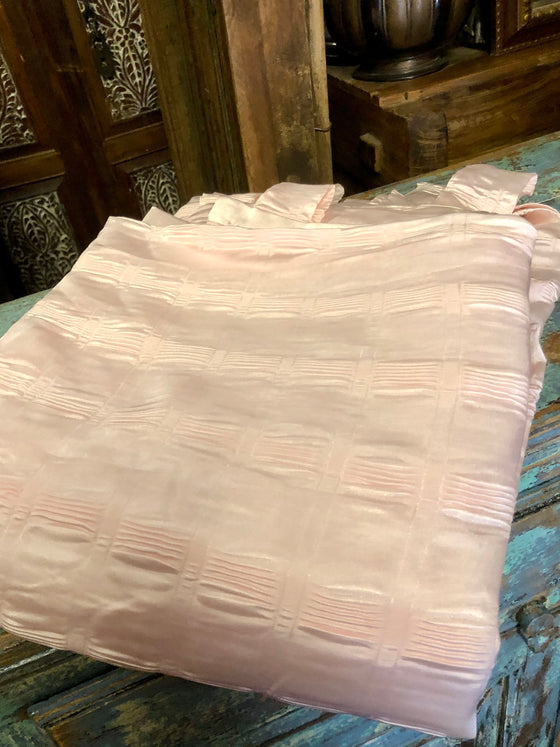 Crinkled Pink Boho Curtains Window Curtain Wall Panels, Pair, 108