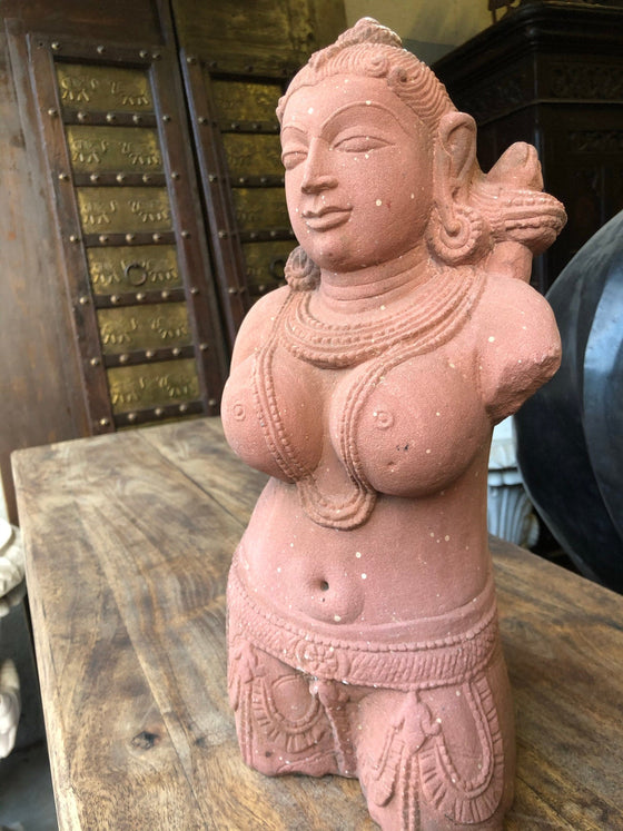 Apsara Garden Sculpture Handmade Vintage Bust for Outdoor & Patio Decor