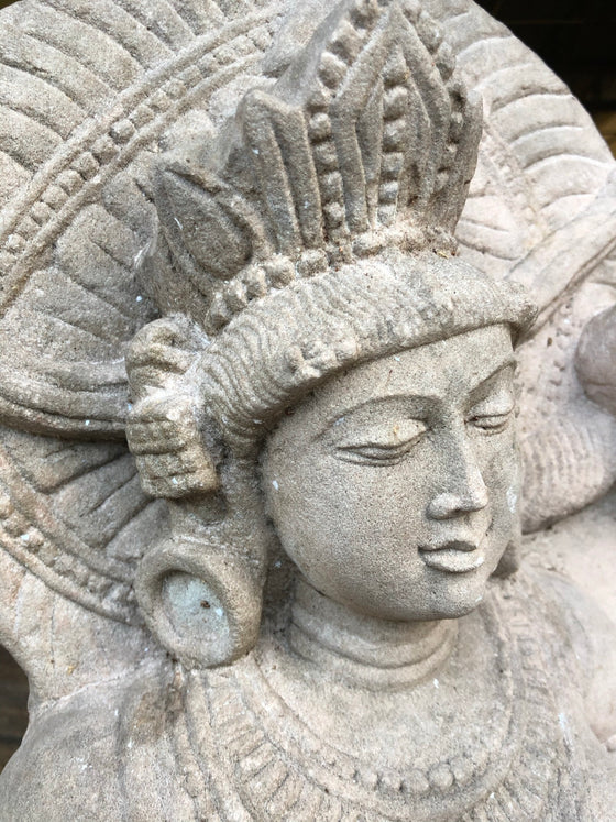 Vintage Bodhisattva Garden Statue Handmade Unique Garden Sanctuary Decor
