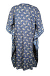 Kaftan Dresses, Butter Silk Tunic Caftan, Dark Blue L-3XL
