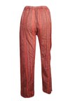 Hippie Boho Red Striped Pants Cotton Pajama S/M