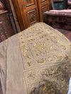 Indian Boho Lined Bedcover Embroidered Khaki Bed Throw King